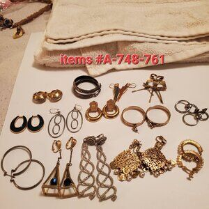 14 Pair of Earrings ,items # A-748-761, wt. 117 grams.,
